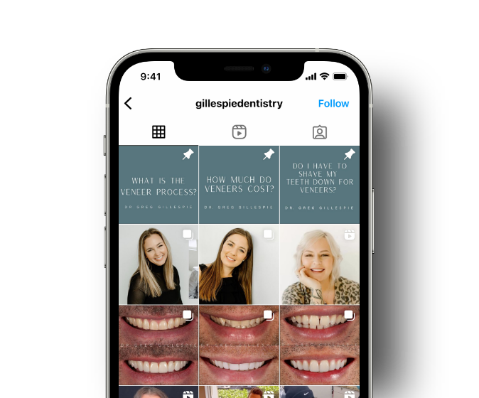 screenshot of Gillespie Dentistry on social media